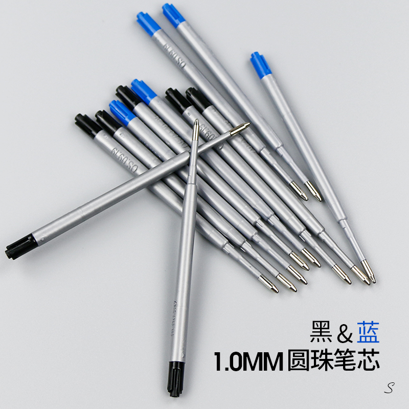 欧赛圆珠笔芯中性笔芯ST半针管水笔芯直液芯批发 0.38mm/0.5mm/1.0mm蓝/黑色